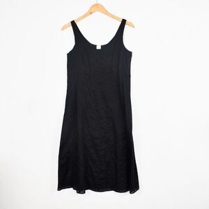 Jones New York Black Cotton Pleated Dress XS